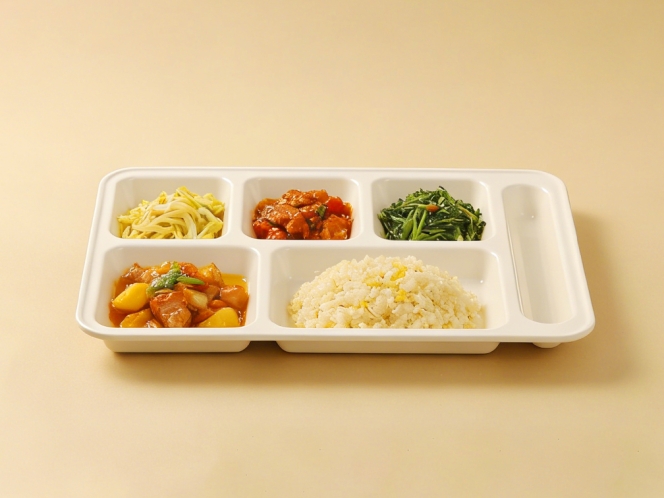 聚乳酸六格餐盘<br>（经典款）360∗260∗33mm