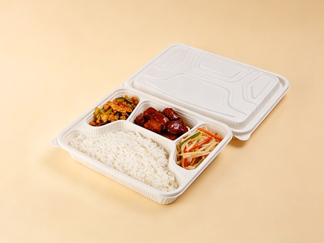 聚乳酸四格餐盒<br>（经典款）1000ml